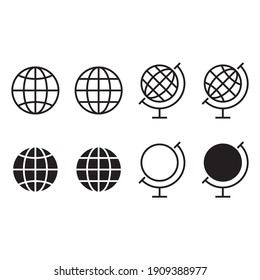 Globe icon set. Earth illustration