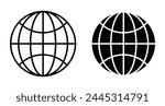 Globe icon set. earth planet vector sybol. website address sign. worldwide or universal sign.