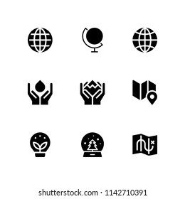 globe icon set. ecology, environment and global vector icon for graphic design and web