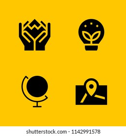 globe icon set. ecology, map and environment vector icon for graphic design and web