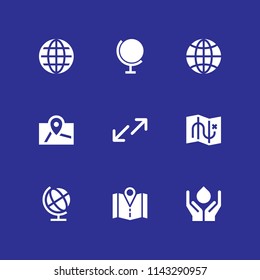 globe icon set. global, earth globe and earth grid vector icon for graphic design and web