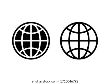 Globe icon set, go to web icon vector