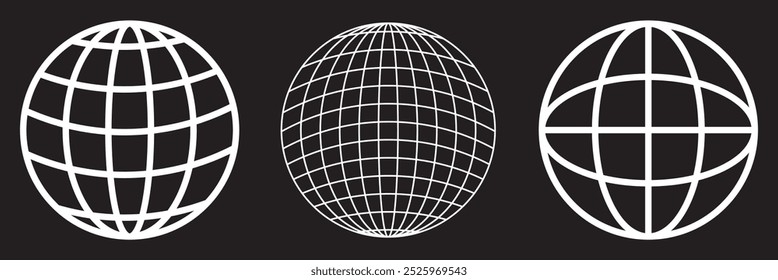 Globe icon set. Globe icons. web icon on transparent background. EPS 10. 