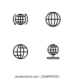 globe icon set, internet icon set, vector logo illustration