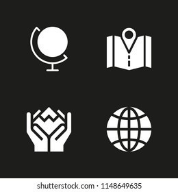 globe icon set. map, environment and earth globe vector icon for graphic design and web
