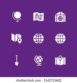 globe icon set. map, internet and earth globe vector icon for graphic design and web