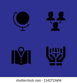 globe icon set. networking, map and worldwide vector icon for graphic design and web