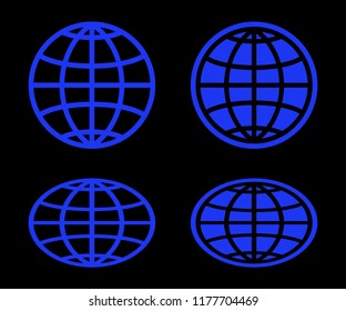 Globe icon set on the dark background.