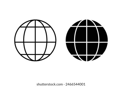  Globe icon set on a light background.