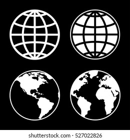 Globe icon set on a light background.