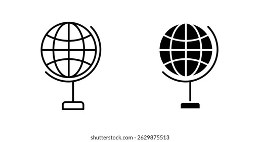 Globe icon set on white background