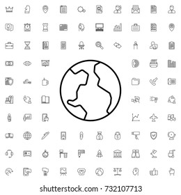 Globe icon. set of outline company icons.