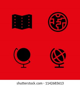 globe icon set. ozone layer, earth globe and map vector icon for graphic design and web