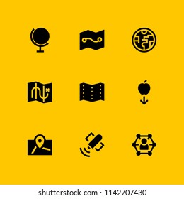 globe icon set. ozone layer, network and map vector icon for graphic design and web
