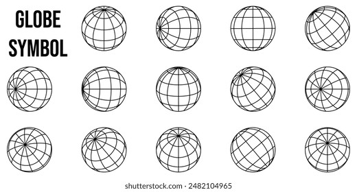 Globe icon set. Planet sign. Vector illustration.