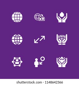 globe icon set. save water, global and transfer vector icon for graphic design and web