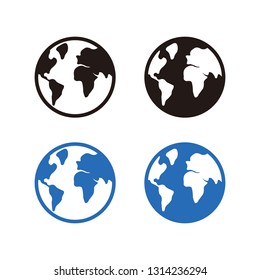 Globe icon set sign symbol