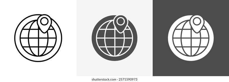Globe icon set vector art