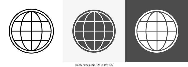 Globe icon set vector art