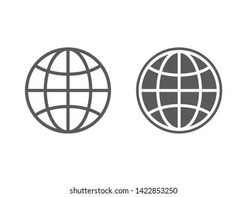 Globe Icon set. Vector illustration. on white background