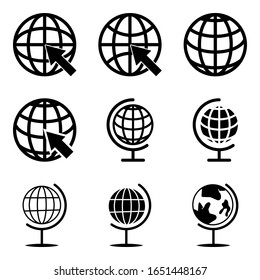 Globe icon set. Vector illustration. on white background. vector eps 10