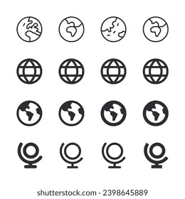 Globe icon set vector illustration