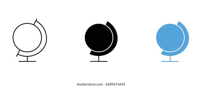 Ícone de globo definir vetor no fundo branco. mundo, geografia, terra, mapa, planeta, viagem, global, internacional, negócio, símbolo.