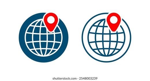 Globe icon set. World map sign. for mobile concept and web design. vector illustration on white background