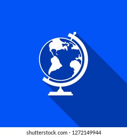 Globe icon with shadow , sign design