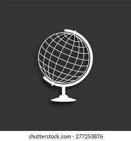 Globe icon with shadow - vector illustration