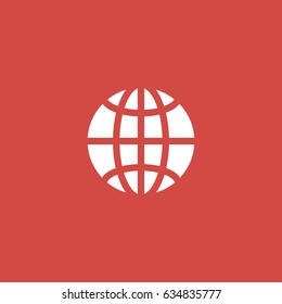 globe icon. sign design. red background