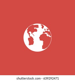 globe icon. sign design. red background