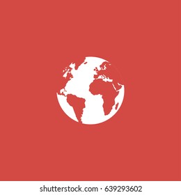 globe icon. sign design. red background