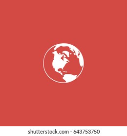 globe icon. sign design. red background