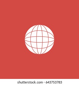 globe icon. sign design. red background