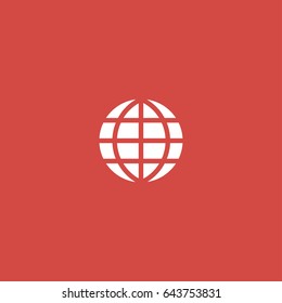 globe icon. sign design. red background