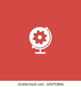 globe icon. sign design. red background