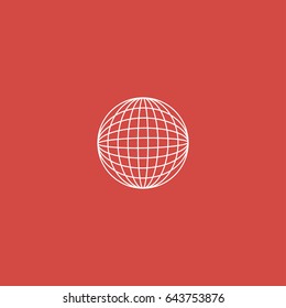 globe icon. sign design. red background