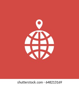 globe icon. sign design. red background