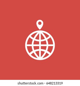 globe icon. sign design. red background