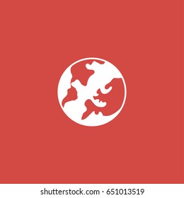 globe icon. sign design. red background
