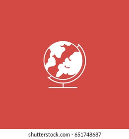 globe icon. sign design. red background