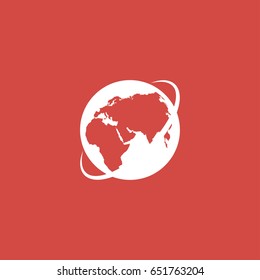 globe icon. sign design. red background