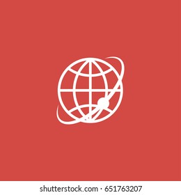 globe icon. sign design. red background
