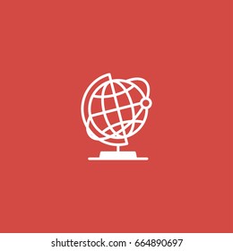 globe icon. sign design. red background