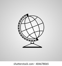 Globe icon sign outline
