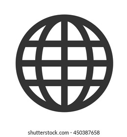 Globe icon. Globe sign. Simple flat logo of globe on white background. Vector illustration.