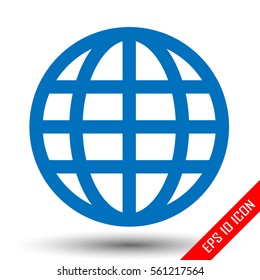Globe icon. Globe sign. Simple flat logo of globe on white background. Vector illustration.