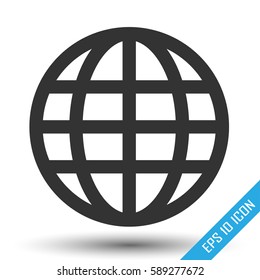 Globe icon. Globe sign. Simple flat logo of globe on white background. Vector illustration.