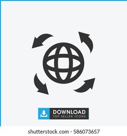 globe icon. Simple filled globe icon. On white background.